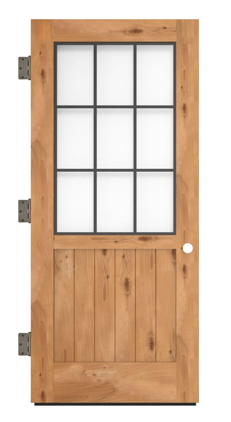 Farmhouse French Half Exterior Slab Door Rustica